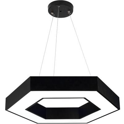 China Custom Modern Simple Hexagon Hanging Light Led Chandelier Pendant Lamp For Kitchen Dining Room Living Room Home Store for sale