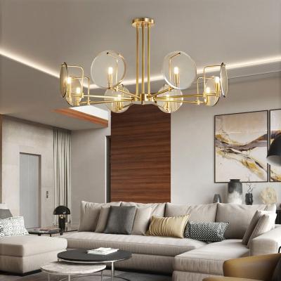 China Custom Made Modern Villa Antique Brass Chandelier Lighting Vintage Pendant Lights For Hotel Bedroom Home Living Room for sale