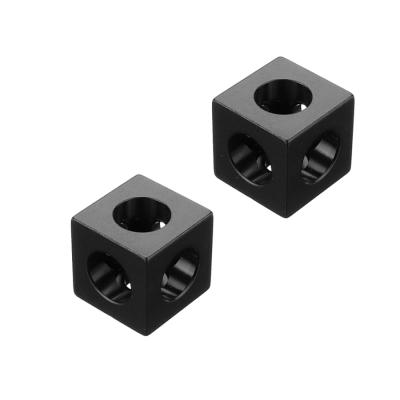 China Custom 2021 Heavy Industry Corner High Quality Aluminum Extrusion Cube Three Way Socket Holder For 3D Printer Components for sale