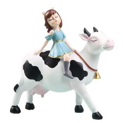 China New World Cartoon Girl Riding On Animal Ornament Home Furnishing For Household Living Room for sale