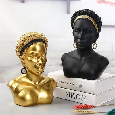 China Global Display Creative African Pattern Earring Women Modern Resin Statue Sculpture Figure Ornament for sale