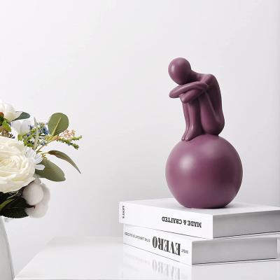 China World Modern Abstract Sculpture Meditation Person Decorative Shelf Decoration for sale