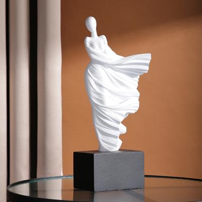 China Global Nordic Home Decor Modern Woman Sculpture 14.5 Inch Resin Crafts Living Room for sale