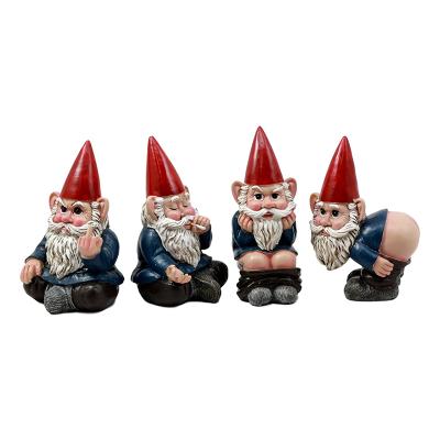 China Whimsical Gnome 4 Gnome World Villain Figure Collectible Set For Home Decor for sale