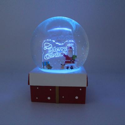 China Traditional Christmas Water& Snow Globes Resin Inserts With LED Lights For Indoor Home Decoration Gifts for sale