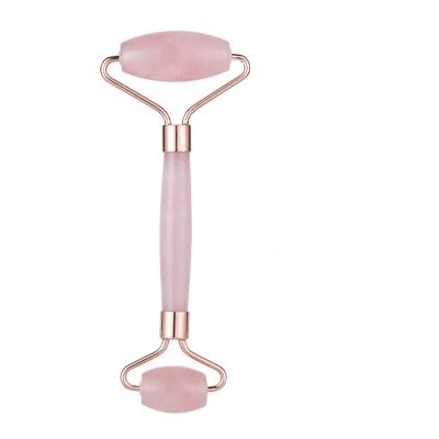 China Handheld jade tumbler for women's beauty wishes rose quartz roller for face for sale