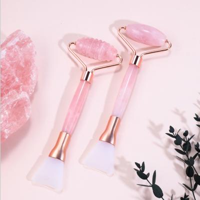 China Wholesale Set Natural Jade Double Head Roller Jade Facial Roller Jade Face Roller Gua Sha Sha Jade Roller Massage Double Head Roller for sale