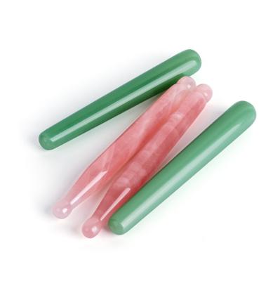 China 100% Natural Jade Choose Stone Bar Pink Massage Stick Tool Reflexology Acupressure Press Stick For Body Health Care Massager for sale