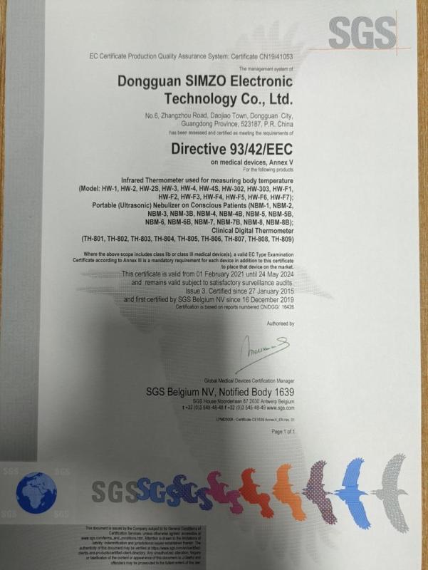 CE - Dongguan Simzo Electronic Technology Co., Ltd.