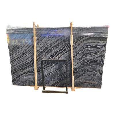 China Modern High Quality Natural Polished Silky Black Marble Slabs for sale