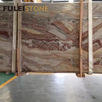 China Modern Good Prices Natural Polished Breccia Pontificia Red Marble Slabs for sale