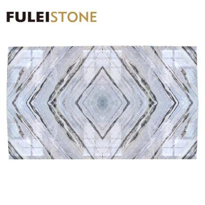 China Beautiful Modern Natural Polished Blue Building Material Danube Marble Slabs for sale