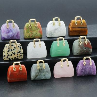 China China Healing Quartz Reiki Energy Crystal Raw Stone Bag Natural Crystal Gemstone Bag For Gemstone Decoration for sale