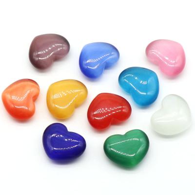 China Jewelry Making Opal 30mm Colorful Heart Shaped Stone Ornaments Gemstone Beads For Jewelry Making for sale