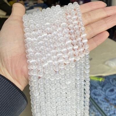 China Fashion Use Ready To Ship Natural Transparent Beads Selenite Loose Beads For DIY Bracelets Necklace for sale