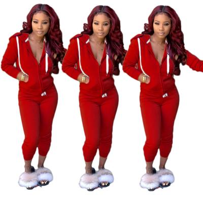 China 2021 Customized Color Wholesale Breathable Two Pieces Look Outfit Tracksuit All Colors And Sizes Women Winter Tracksuit Available for sale