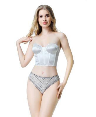 China Wholesale Comfortable Bra Body-Hugging Strapless Spandex Underwear/Nylon White Girls And Panties Women for sale