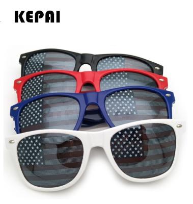 China Square American Flag Promotional Lens Printing Custom Logo Sunglasses UV400 for sale