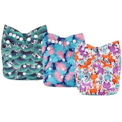 China Printed Reusable Baby Diaper Pouch Baby Cloth Diaper Manufacturer In Yiwu for sale