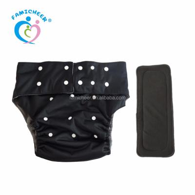 China Plain PUL Charcoal Waterproof Washable Bamboo Bed Pant Wetting Diaper For Adults for sale