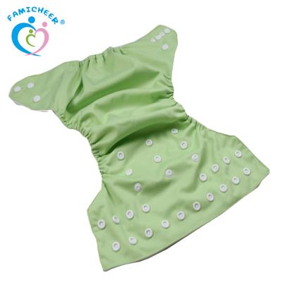 China Famicheer Soft Reusable Solid Color Diaper Cover Cloth Baby Adjustable Diaper for sale