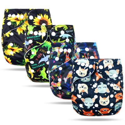 China Famicheer Size 2 Best Nightwear Printed Reusable Cloth Diapers Pocket Infant Natural Overnight Diapers for sale