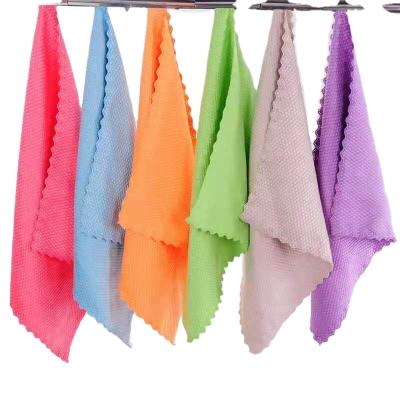 China Customized Single Color Microfiber Fishskin Kitchen Towels Child Safe Customized Bulk for sale