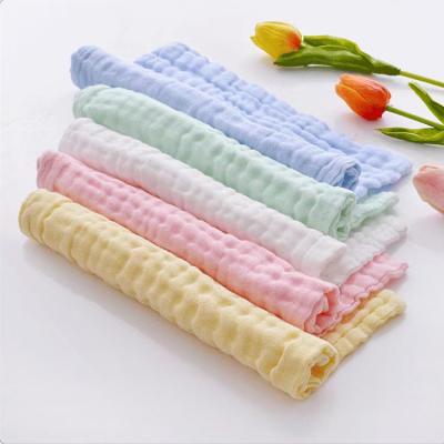 China Cotton 100% children's towels wholesale child safe six layers of gauze baby saliva towel for sale