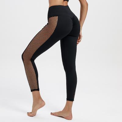 China 2019 Newest Fashion Mesh Patchwork Antibacterial Waist Butt Lift Yoga Pants Leggings Fitness Woman Sexy Tops for sale