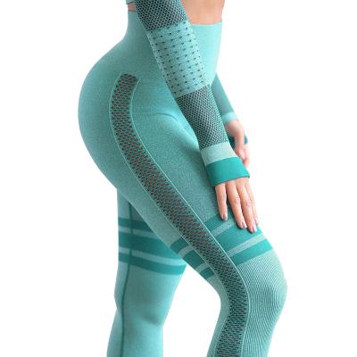 China Antibacterial Super Quality Multi Colors Long Sleeve Yoga Tops And Leggings Women Seamless Yoga Set for sale