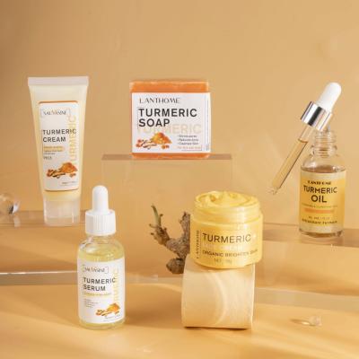 China Whitening Organic Skin Care Set Anti Acne Whitening Turmeric Root Cream Face Care Private Label Turmeric Skin Care for sale