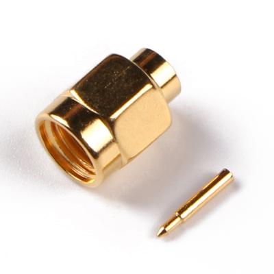 China Drone SMA Male Connector Solder For 086 141 RG402 RG405 0.64 0.81 1.13 .132 1.37 mm Cable Connector for sale