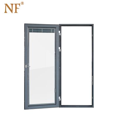 China Modern Narrow Sound Insulation N-F Window Casement Aluminum Interior Glass Bathroom Door Price for sale