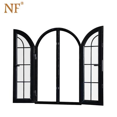 China Magnetic Screen Thermal Insulated Double Pane Tempered Glass LowE Reflective Filming Aluminum Casement Window for sale