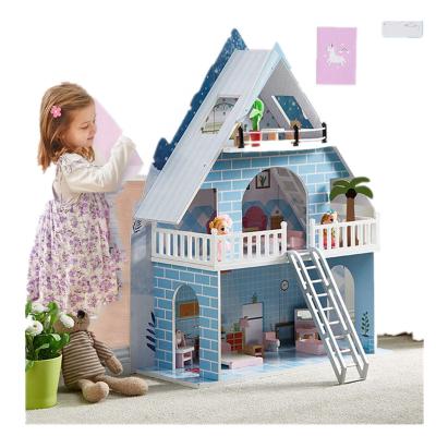 China Factory Price Funny Girls Children's Educational House Toys Multi-layer Wooden Kids Doll House/ for sale