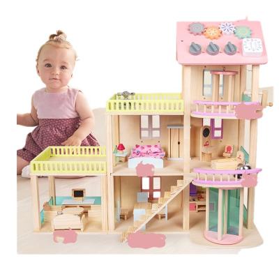 China Best Selling Children's Wooden House Toys Educational Children's House / Wooden Doll House for sale