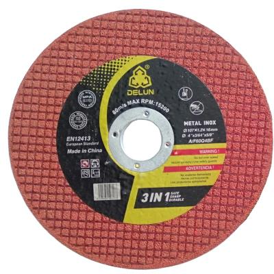 China Cutting 107x1.2x16mm metal pedido minimo sharp and good quality cutting disc hot performance ceramic cutting disc size discos de corte for sale