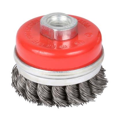 China Angle grinder 2.5 inch size wire brush twist durbale cup wire brush high quality manufacturer hand hot wire brush steel wheel stainless steel for sale