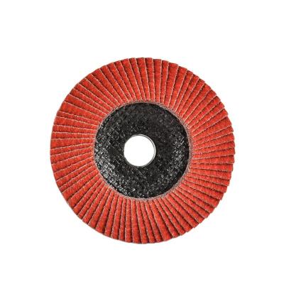 China Angle Grinder 5 Inch Hot Sale Stainless Abrasive Polishing Grinding Red Grinding Wheels And Durable Sandpaper Flap Wheel Flap Wheel for sale