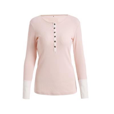 China 2020 hot sale Anti-wrinkle sticky ladies ribbed knit top shirt for sale