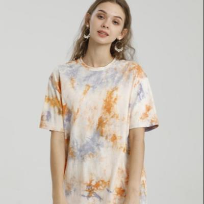 China New Design Anti-Wrinkle Link Dye T-Shirt Women's Shirt Loose Fit for sale