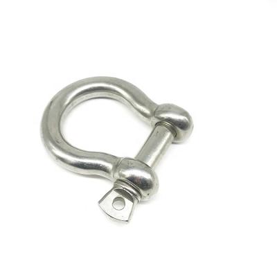 China Heavy Industry AISI 316 304 Stainless Steel Bow Shape Anchor Shackle Marine Screw Pin Shackle Aduustable Omegal for sale