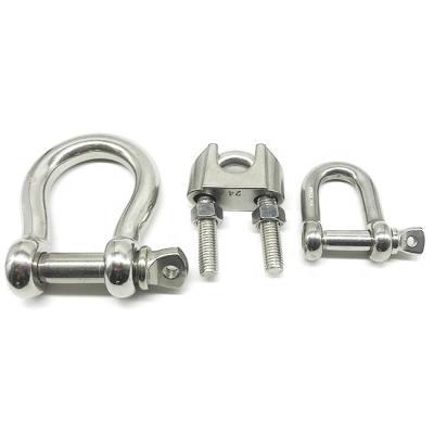 China Heavy Industry Forging USA Type AISI 304 D Ring Bow Shackle Safety Pin Bow Shackle for sale