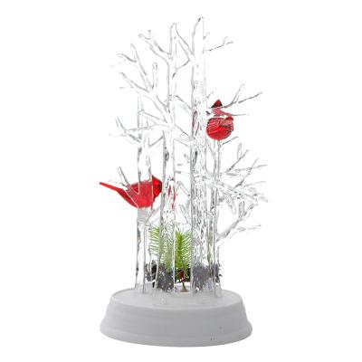 China Bird Forest Scene Decor Ornament Plastic Gift Or Home Decor Product Ideas 2021Red New Open Led Table Lamp For Home Decoration for sale