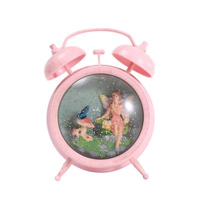 China Europe and America 2022 new creative cartoon water lamp LED light alarm clock shaped snowball for sale