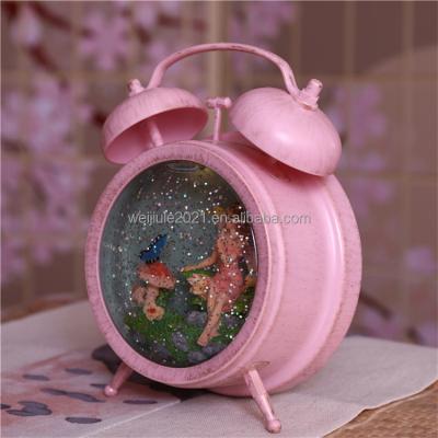 China 2022 Holiday Decoration New Creative Cartoon LED Water Lamp Alarm Clock Shape Desktop Music Box for sale