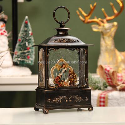 China Water Light& Jesus Birth Scene Lamp Religion 3d Snow Scene Lamp Usb LedNight Light China Factory Commemoration for sale