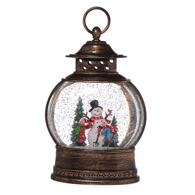 China New 2021 Christmas Decoration Water Indoor Christmas Cycle LED Snowman Decoration Snowman Indoor Light Lantern for sale