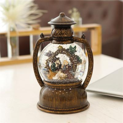 China 2021 Holiday Decoration Souvenir Led Twinkle Lantern Water Snow Globe Family Scenes New For Christmas Decoration for sale