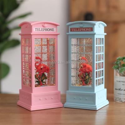 China Wholesale Flamingo shape flamingo shape new holiday decoration 2022 telephone indoor lantern usb power cartoon music box for sale